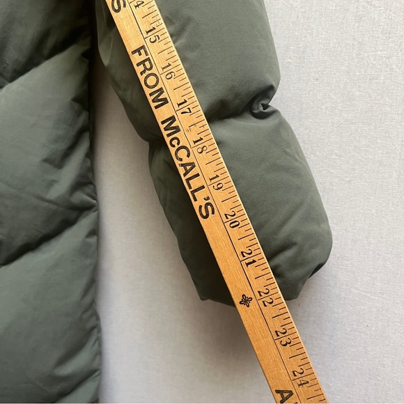 Aritzia Wilfred The Duvet Puffer Long Goose Down Coat Olive Green Size S - Picture 9 of 14
